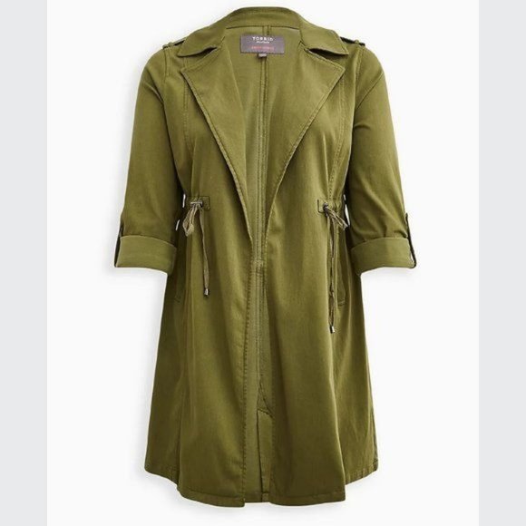 torrid Jackets & Blazers - Torrid Military Trenchcoat - Twill Olive Size 3